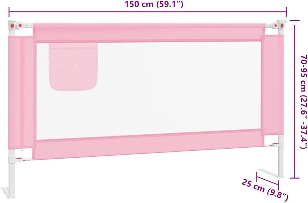 Bettschutzgitter für Kleinkinder (150 x 25 cm), 150 x 25 cm Rosa