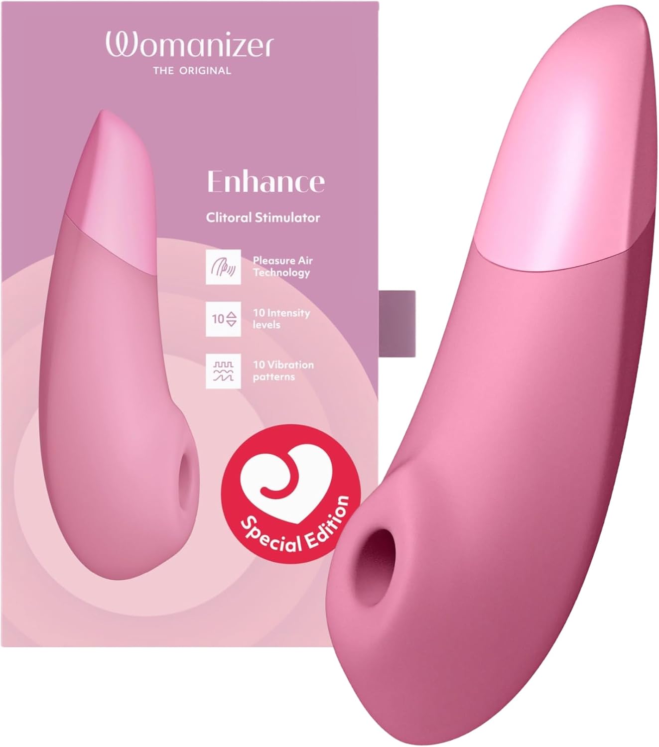 Enhance 2-in-1 Klitorisvibrator mit Saugfunktion, Hellrosa