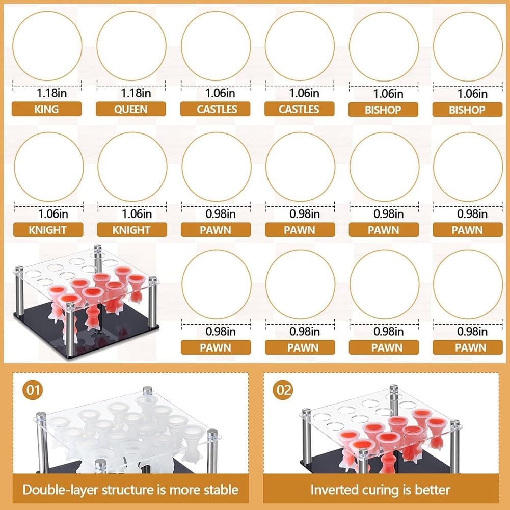 17-teiliges Schachfiguren-DIY-Set mit Epoxidharzformen