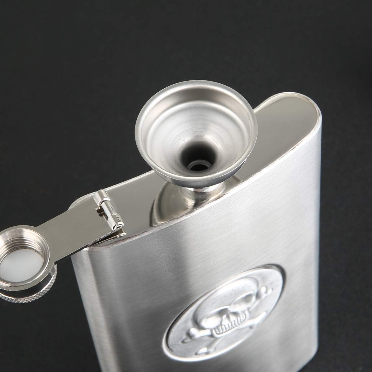 Flachmann mit Totenkopf-Muster, 12 oz E. Totenkopf-muster