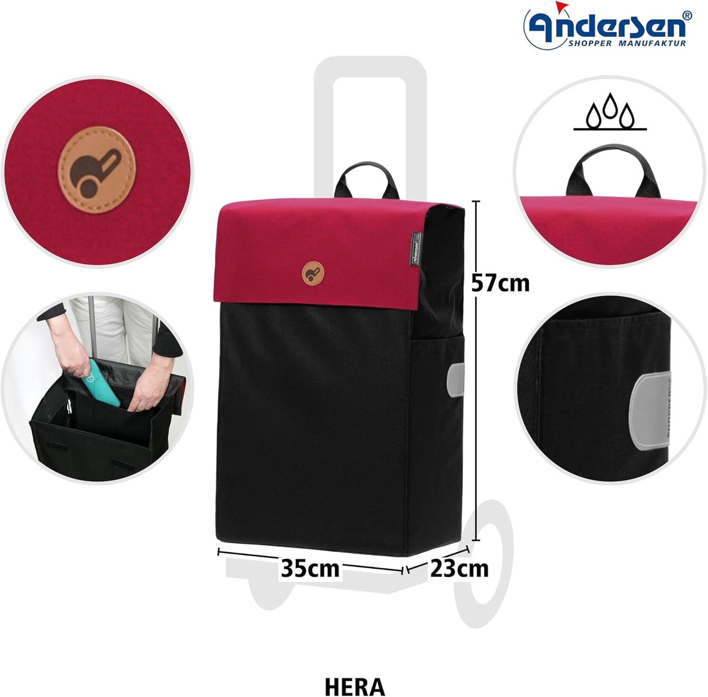 Ersatztasche für Einkaufstrolley, Rot