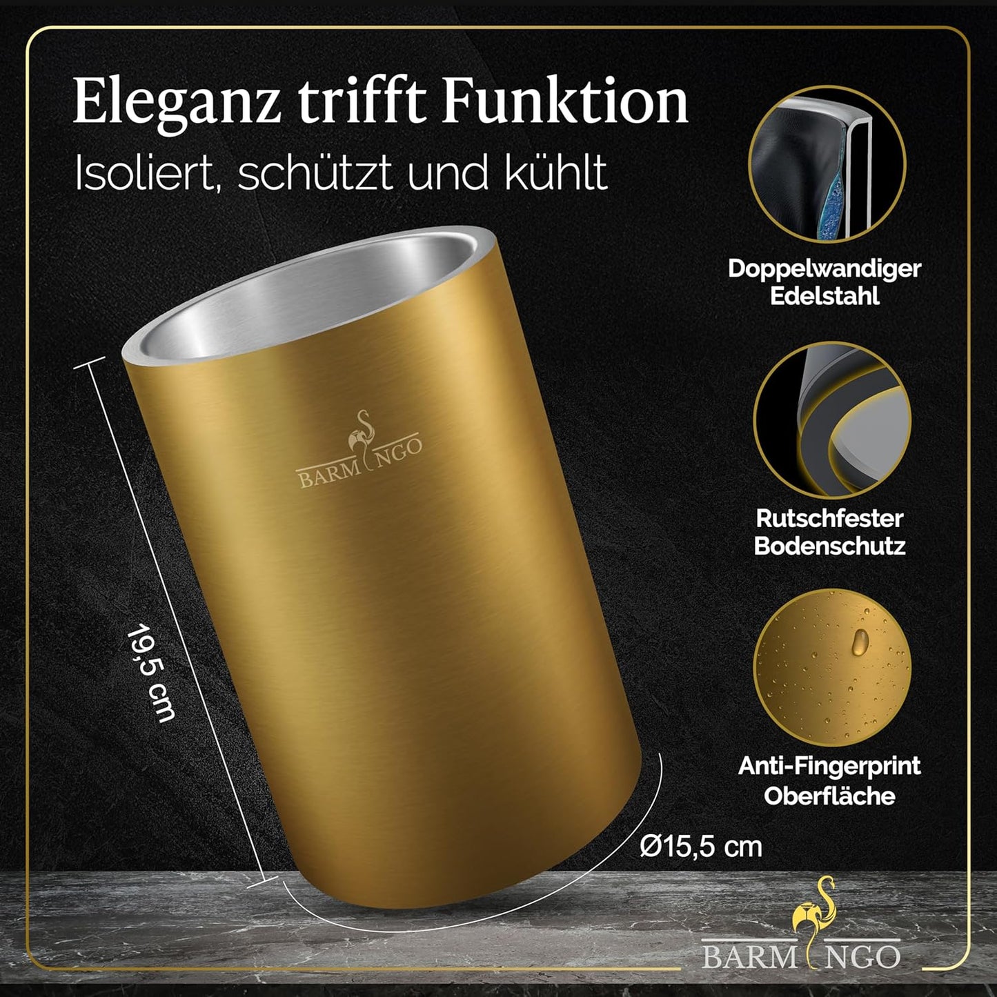 Weinkühler, Gold