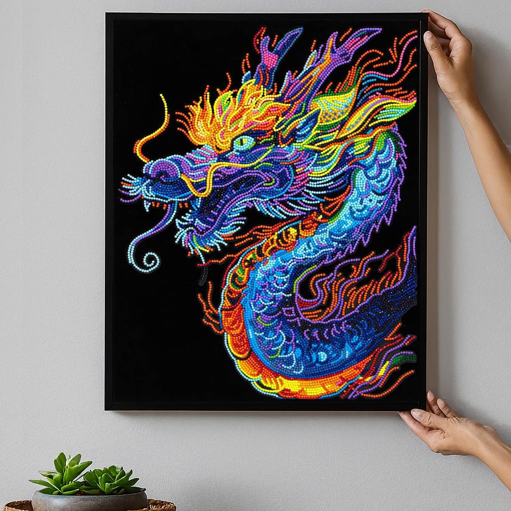 Diamond Painting Neon Drache