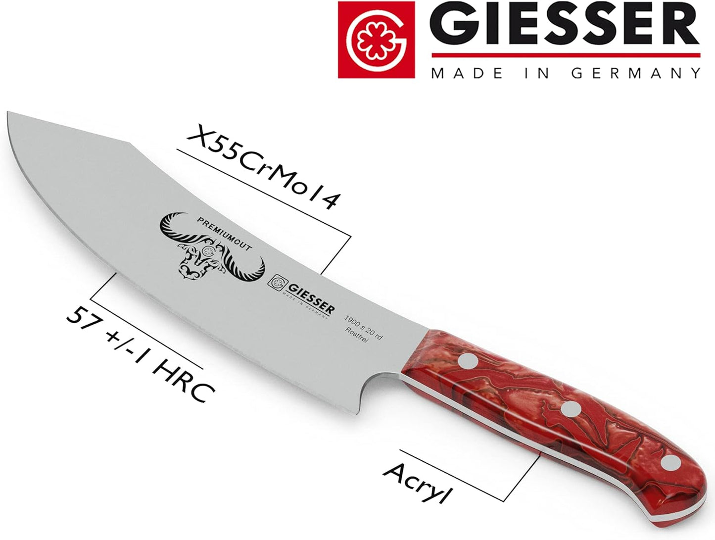 Red Diamond Kochmesser, 20 cm Kochmesser, Red Diamond