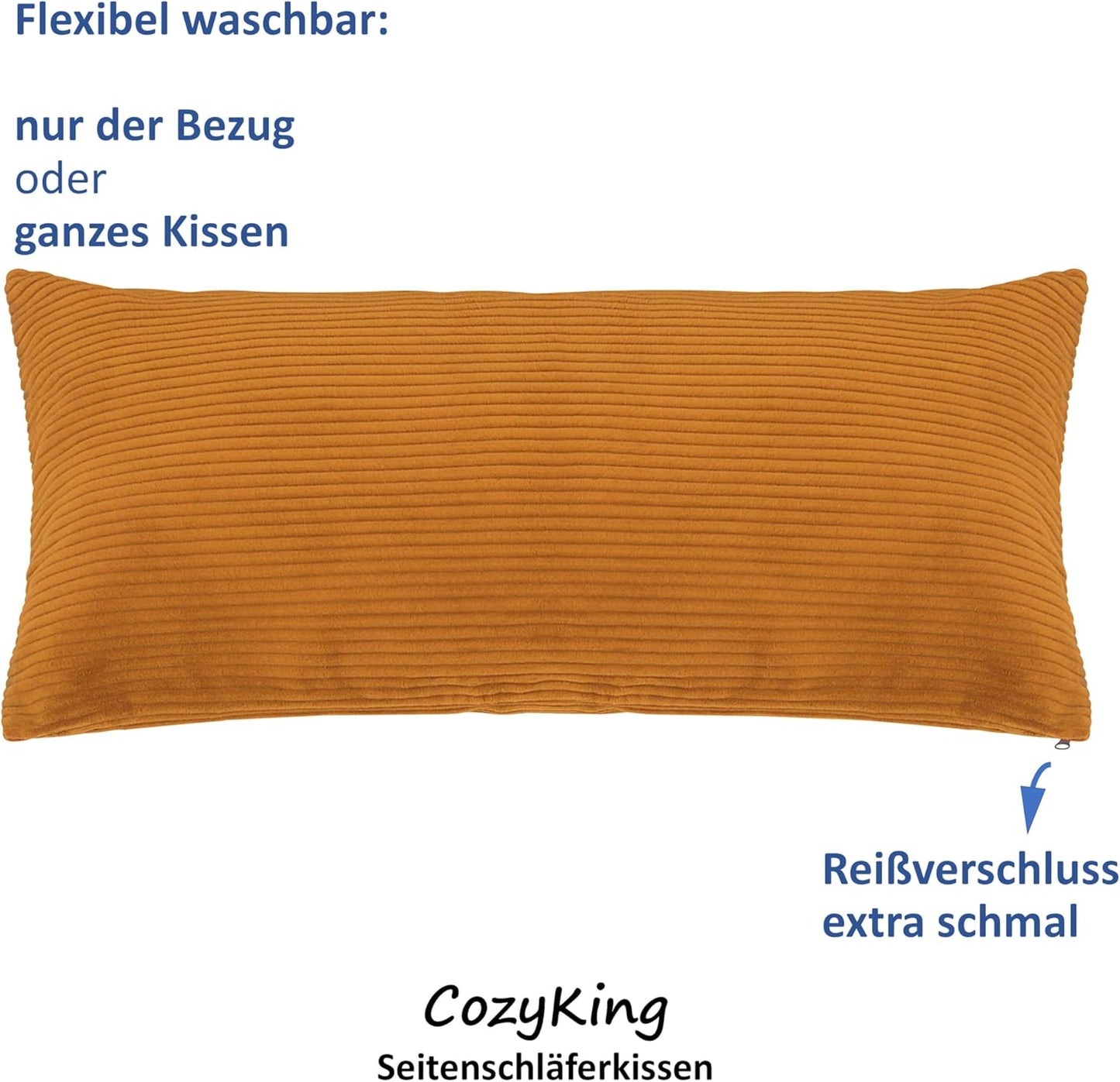 Seitenschläferkissen, Gold 80x40 cm