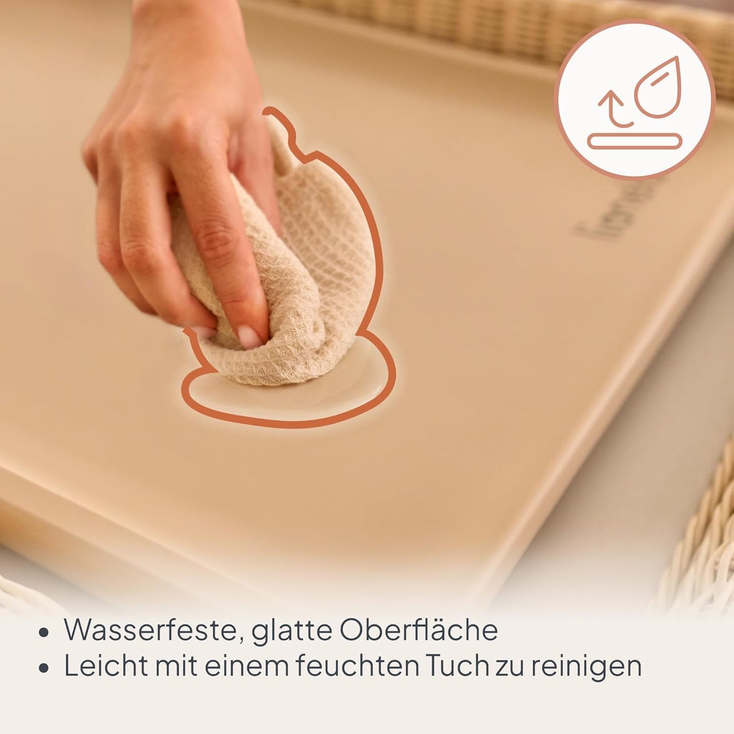 Wasserdichte Wickelauflage, Beige
