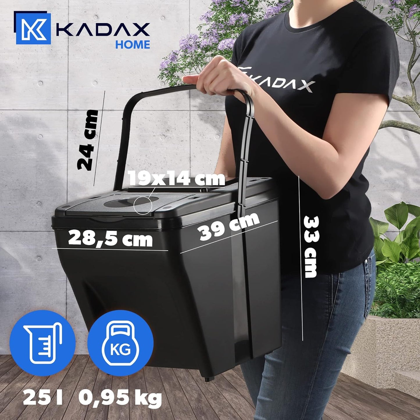 3-teiliges Recycling-Mülleimer-Set (3 x 25L), 3 x 25L