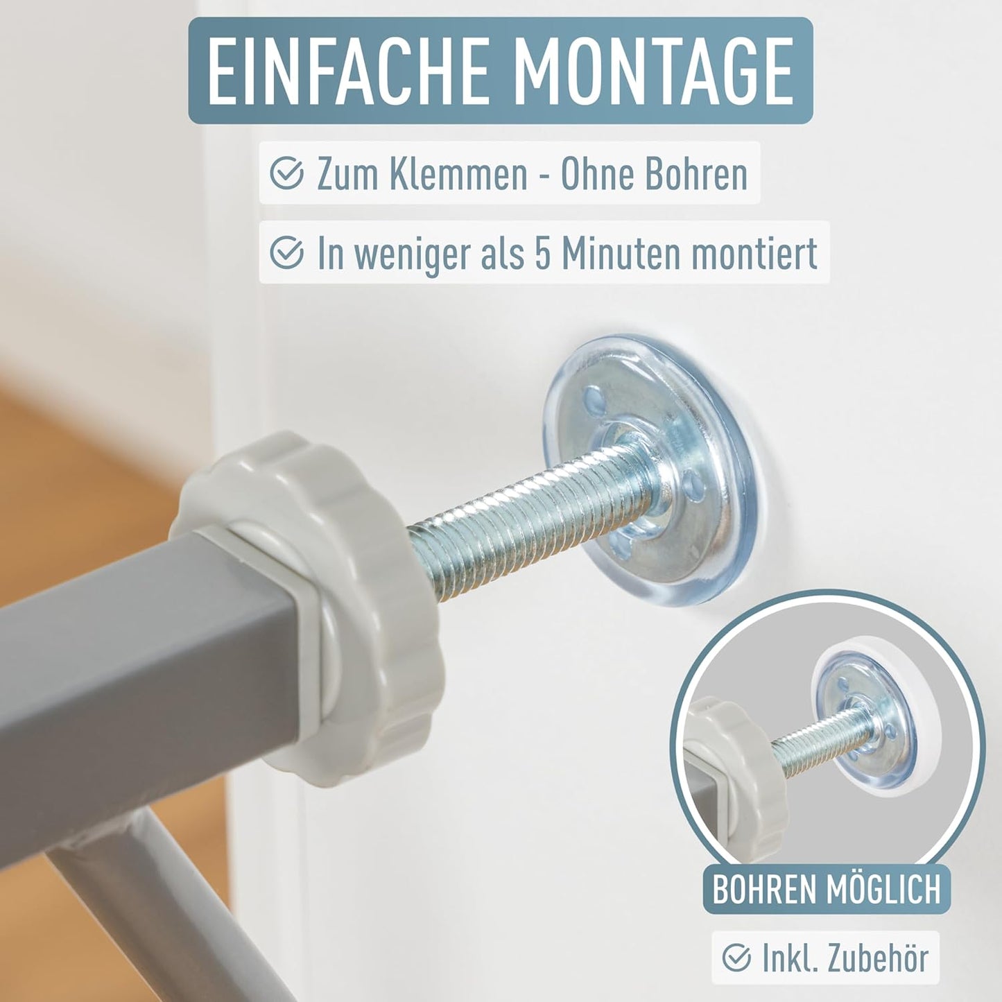 Türschutzgitter Berrin, ohne Bohren, 75-85 cm (1er Pack)