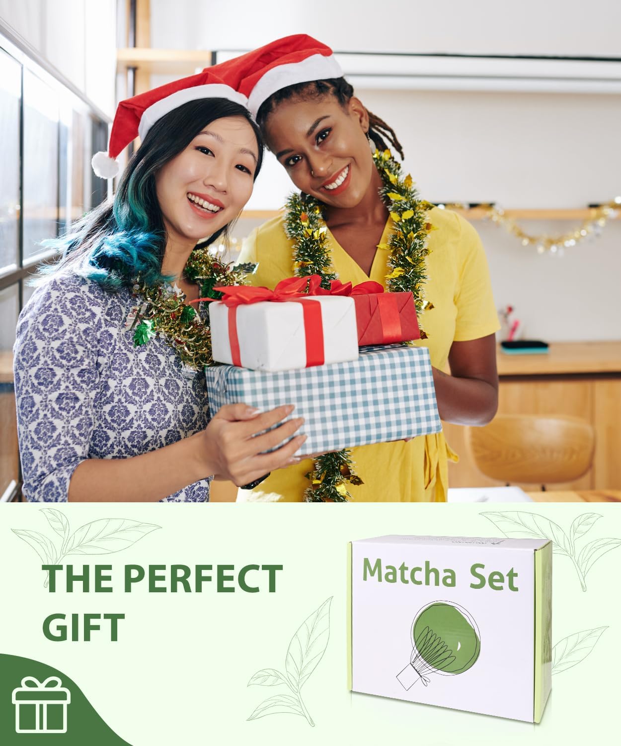 6-teiliges Matcha Tee Set mit Besen und Schale, Grün