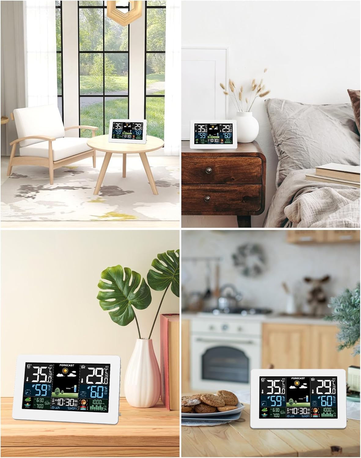 Funk-Wetterstation mit Aussensensor, Weiss