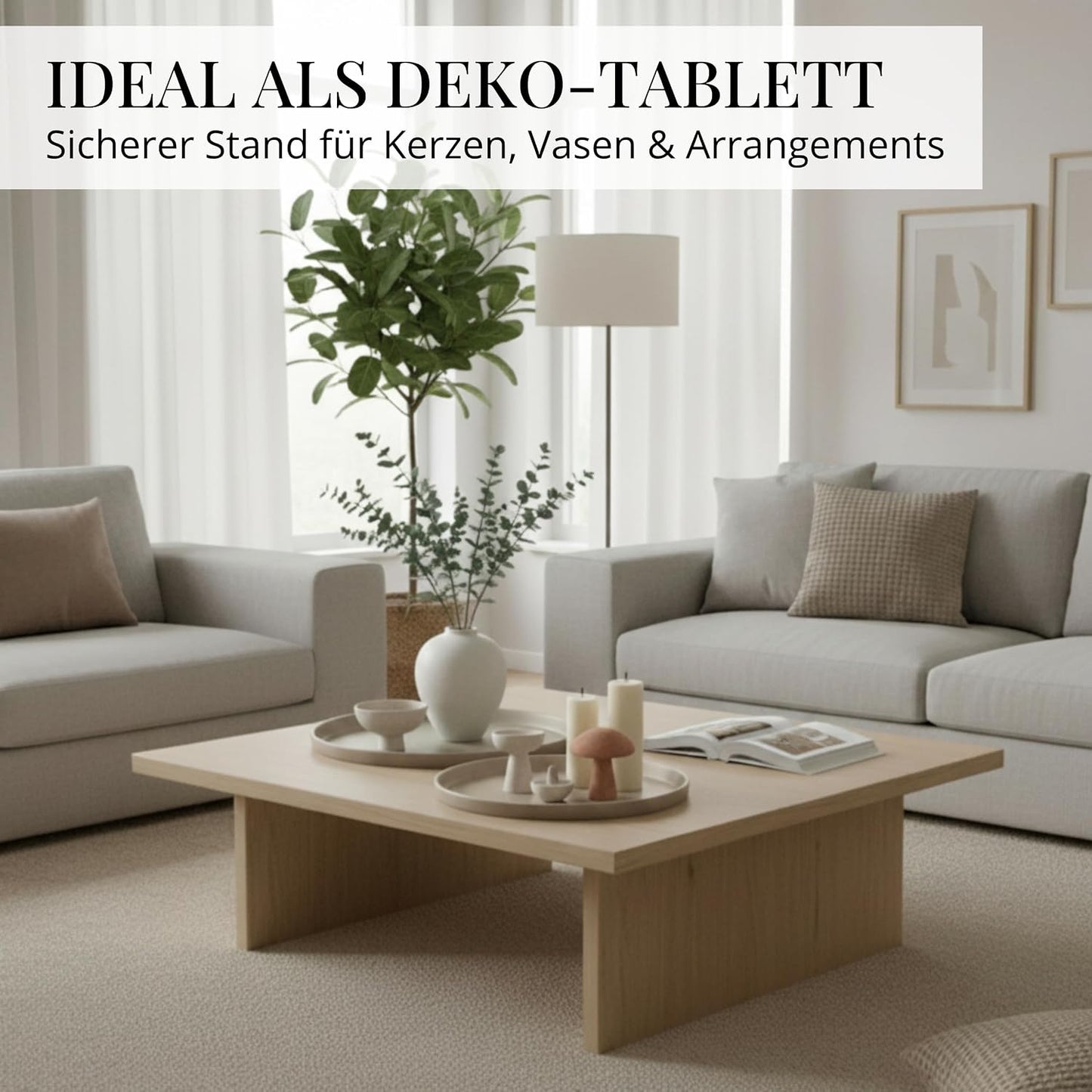 Deko-Tablett Set, Beige