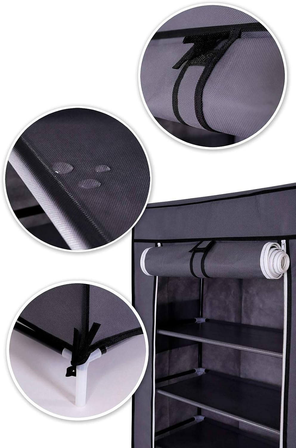 Faltschrank mit Vlieshülle (60x160x30 cm), Grau