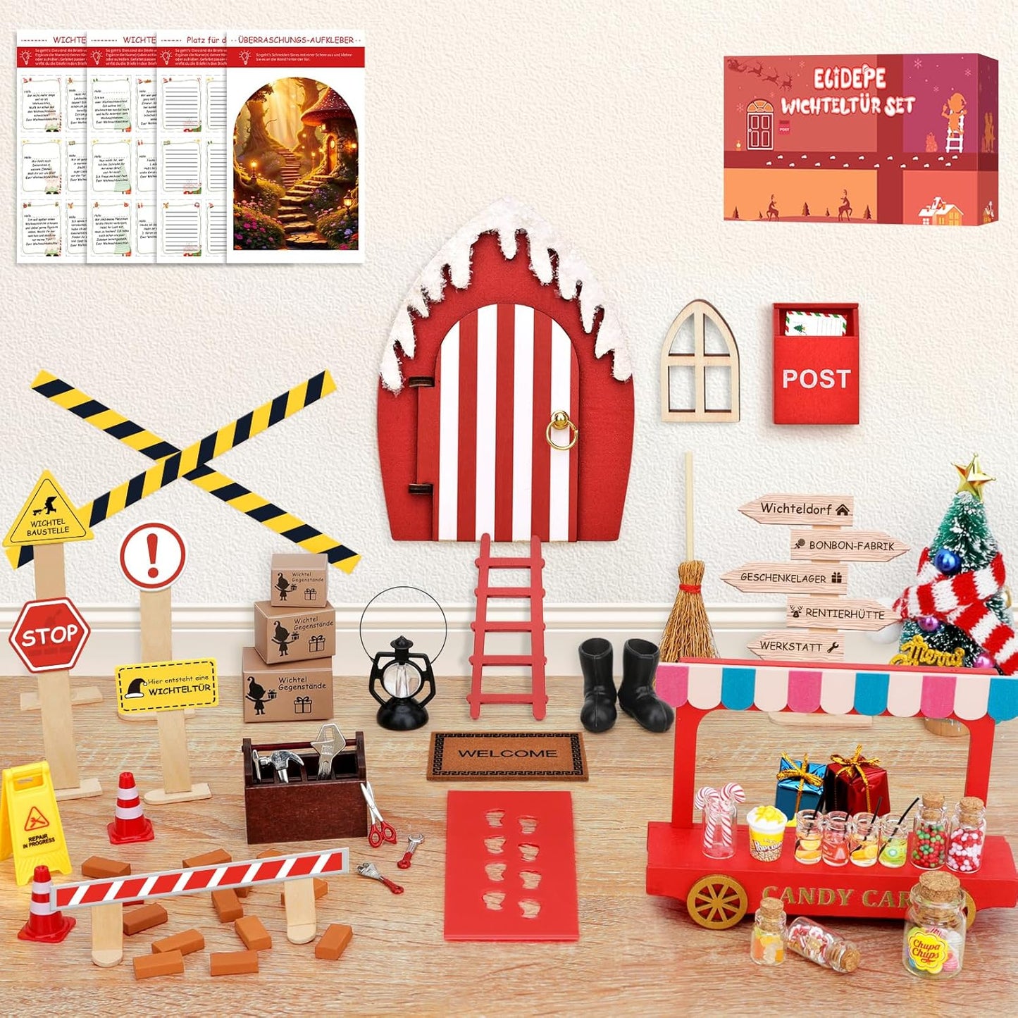 43-teiliges Wichtel Zubehör-Set Weihnachten, B-Stil