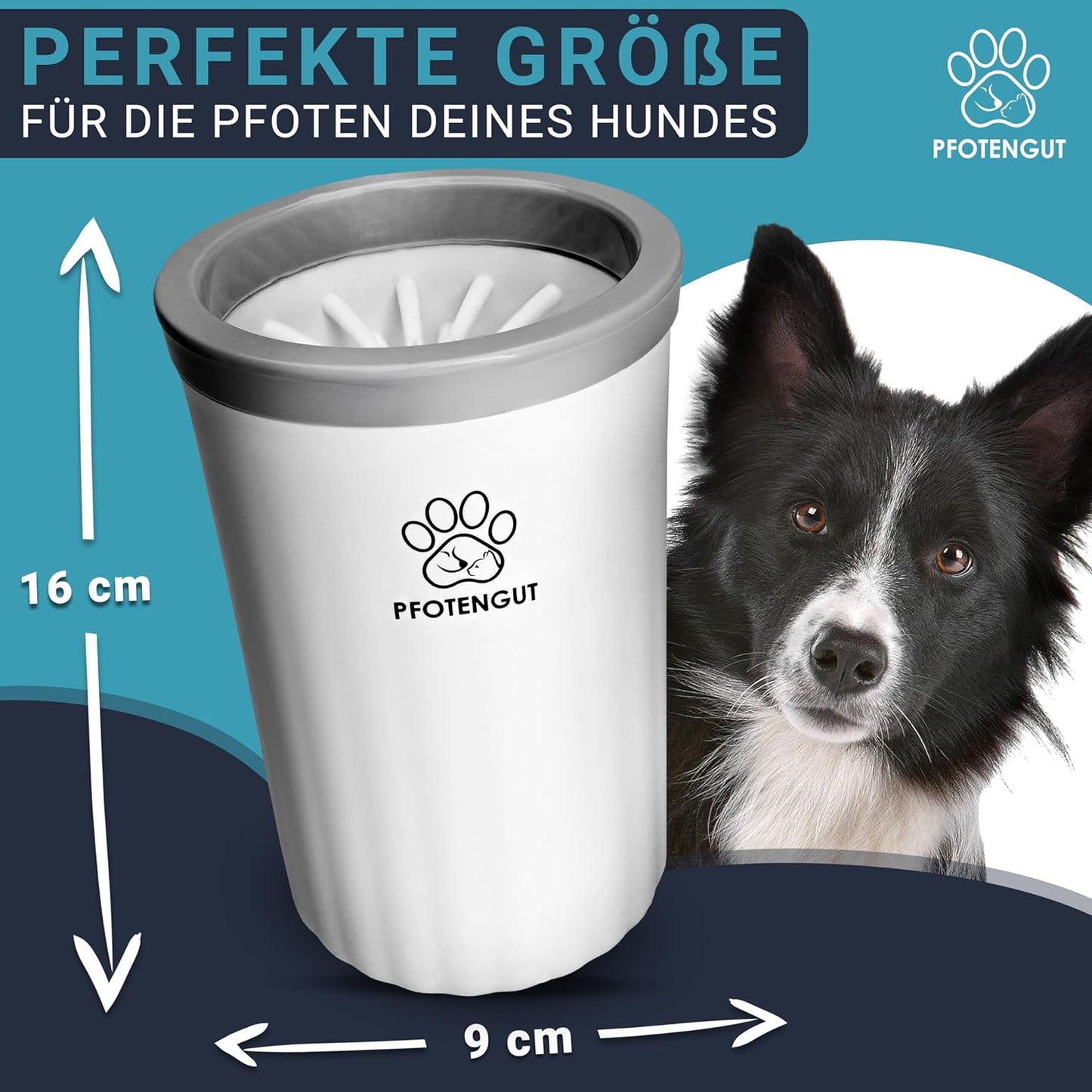 Pfotenreiniger für Hunde inkl. Mikrofaser-Handtuch, L