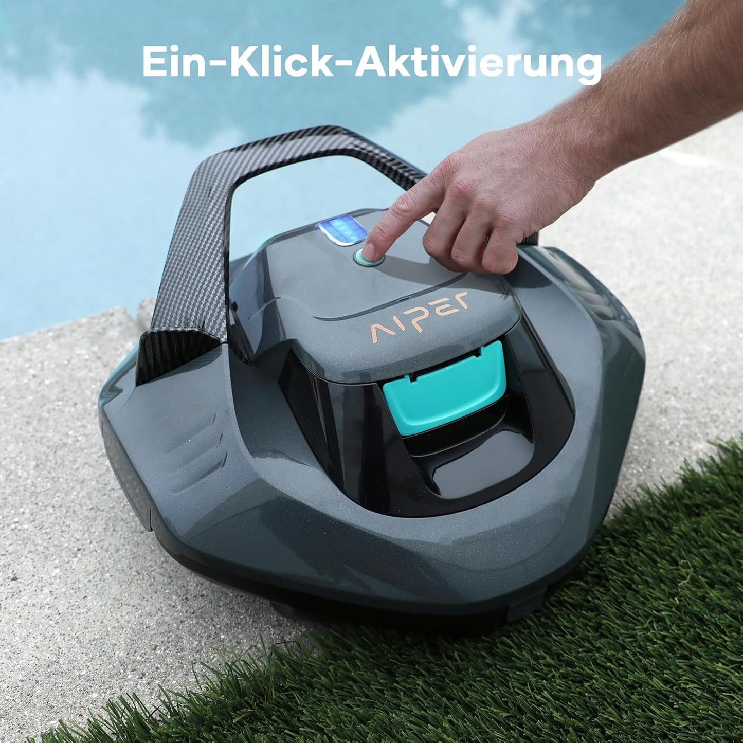 Kabelloser Poolroboter, Dunkelgrau