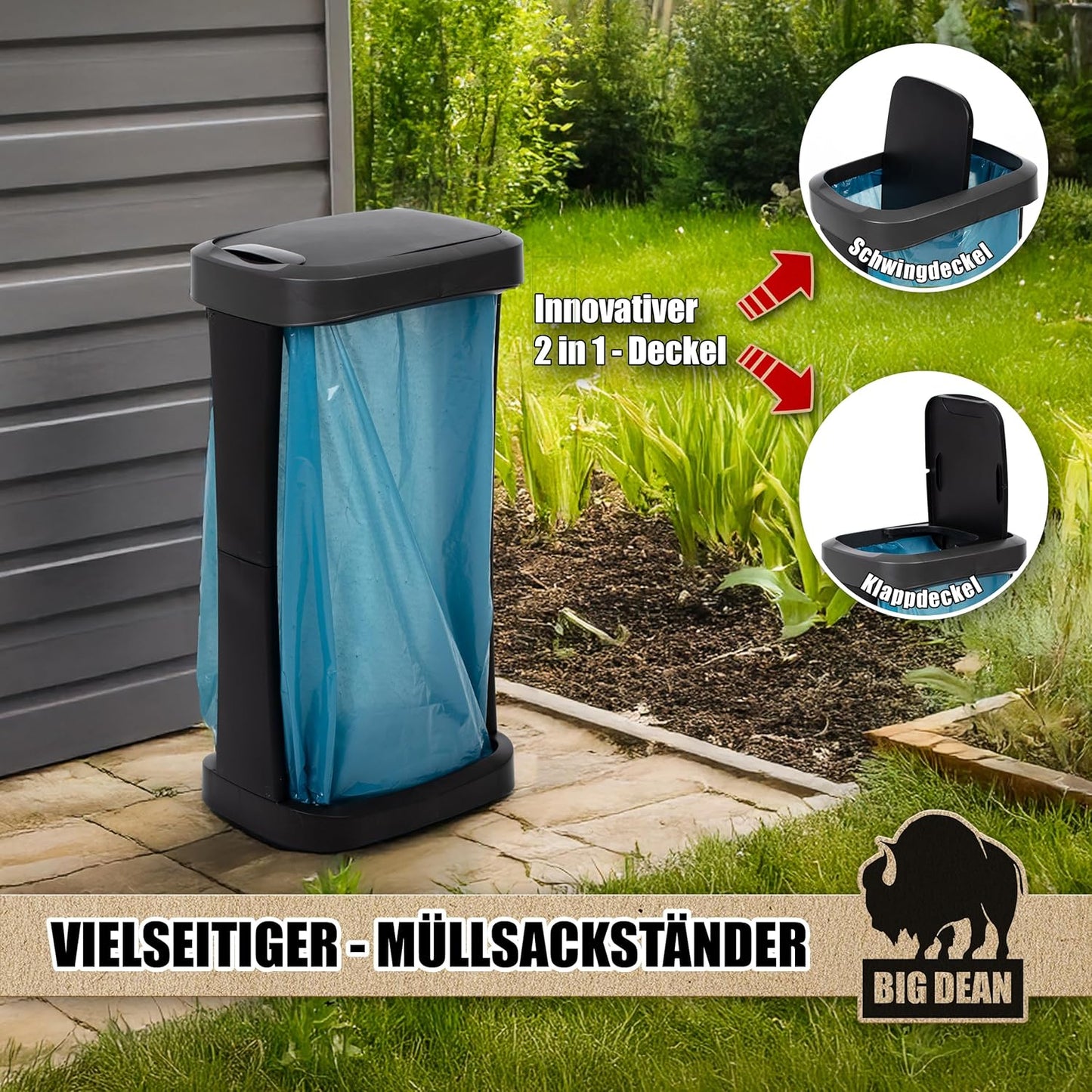 2-teiligesMüllsackständer-Set für Innen & Aussen (2 Stück), 2