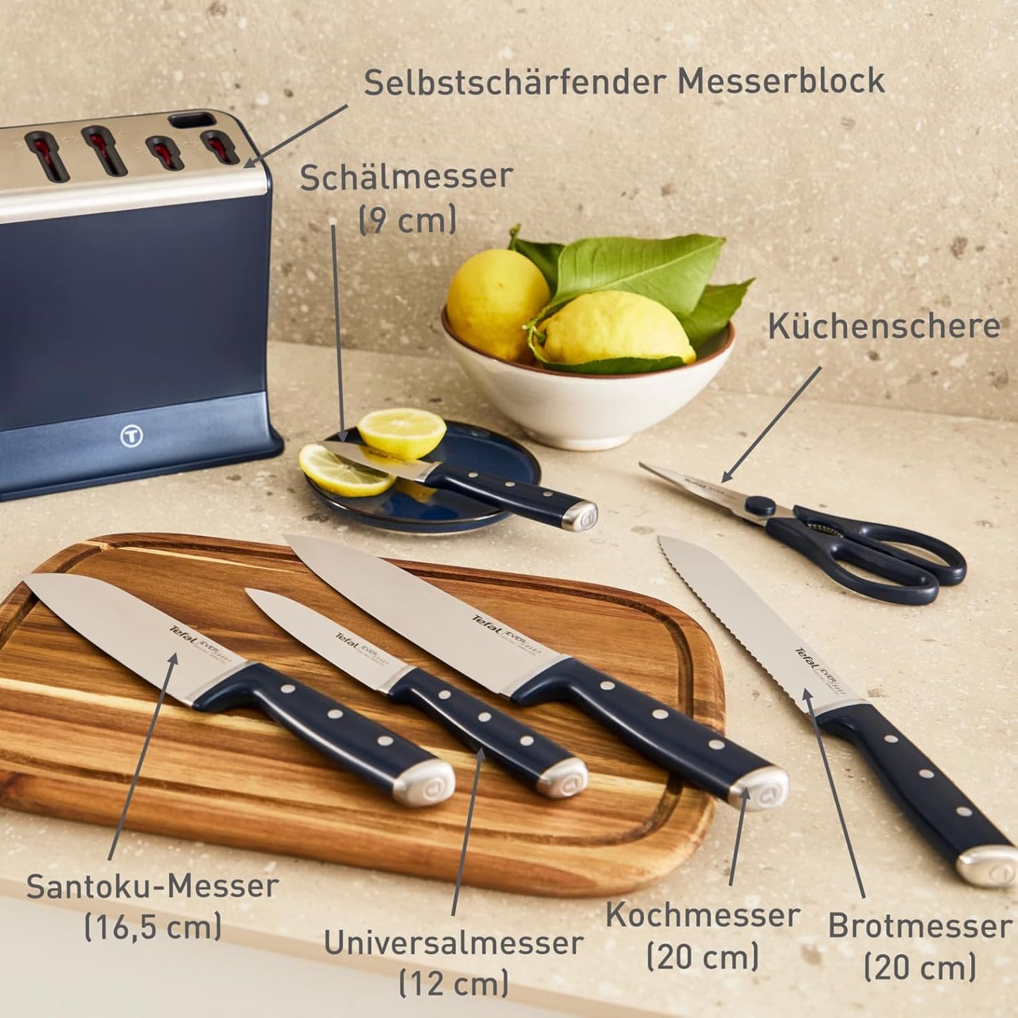 6-teiliges EverSharp Pro Messerblock-Set K297S744