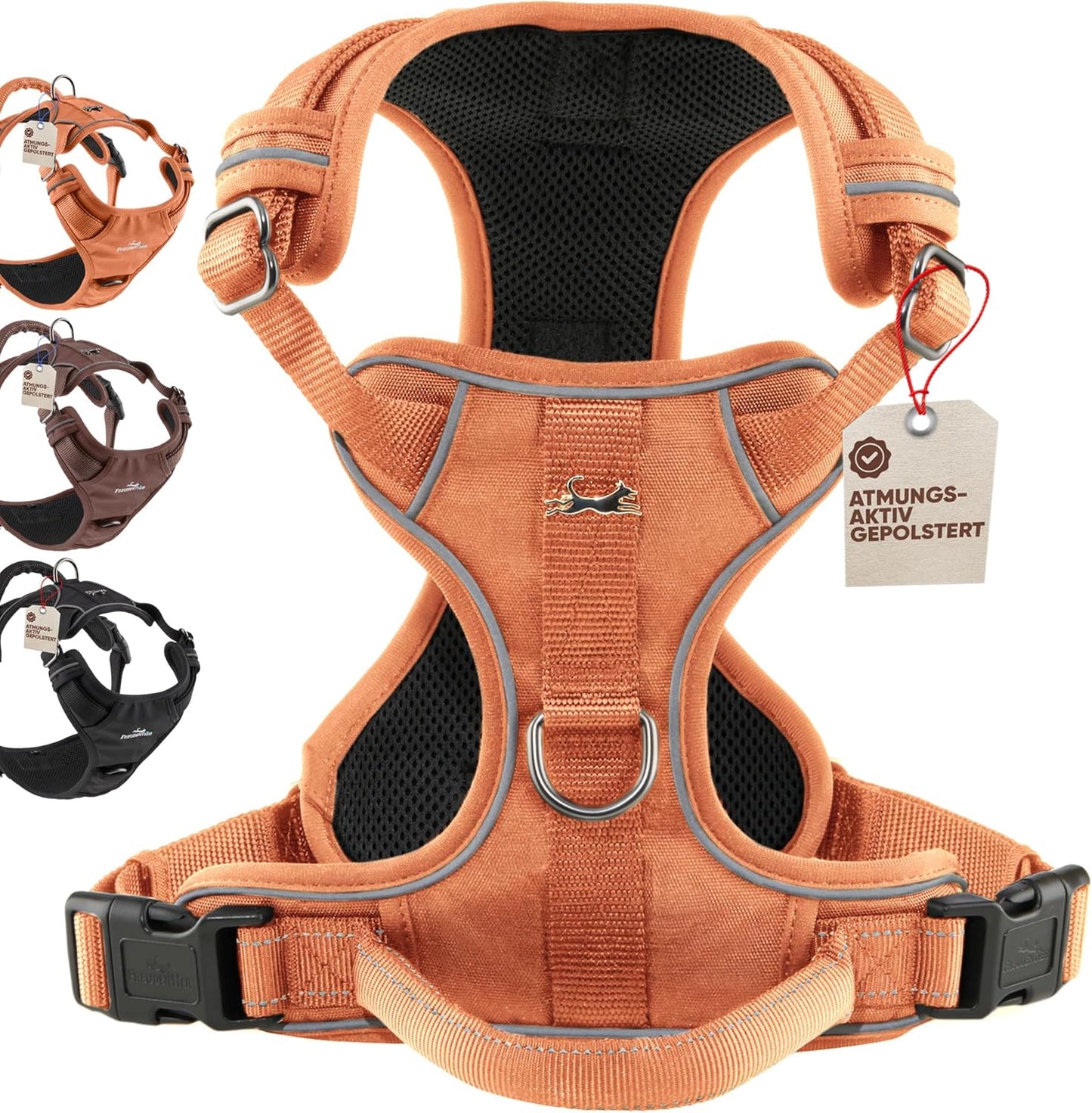 Anti-Zug Hundegeschirr, L Orange