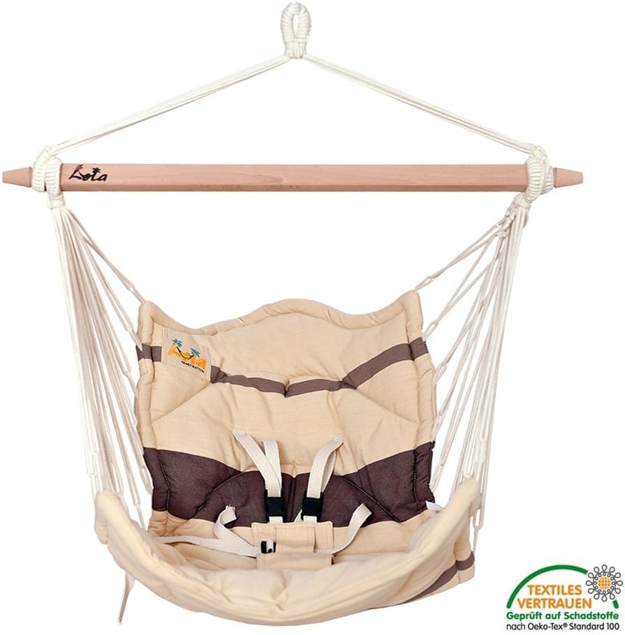 Babyhängematte mit Sicherheitsgurt, Beige Braun