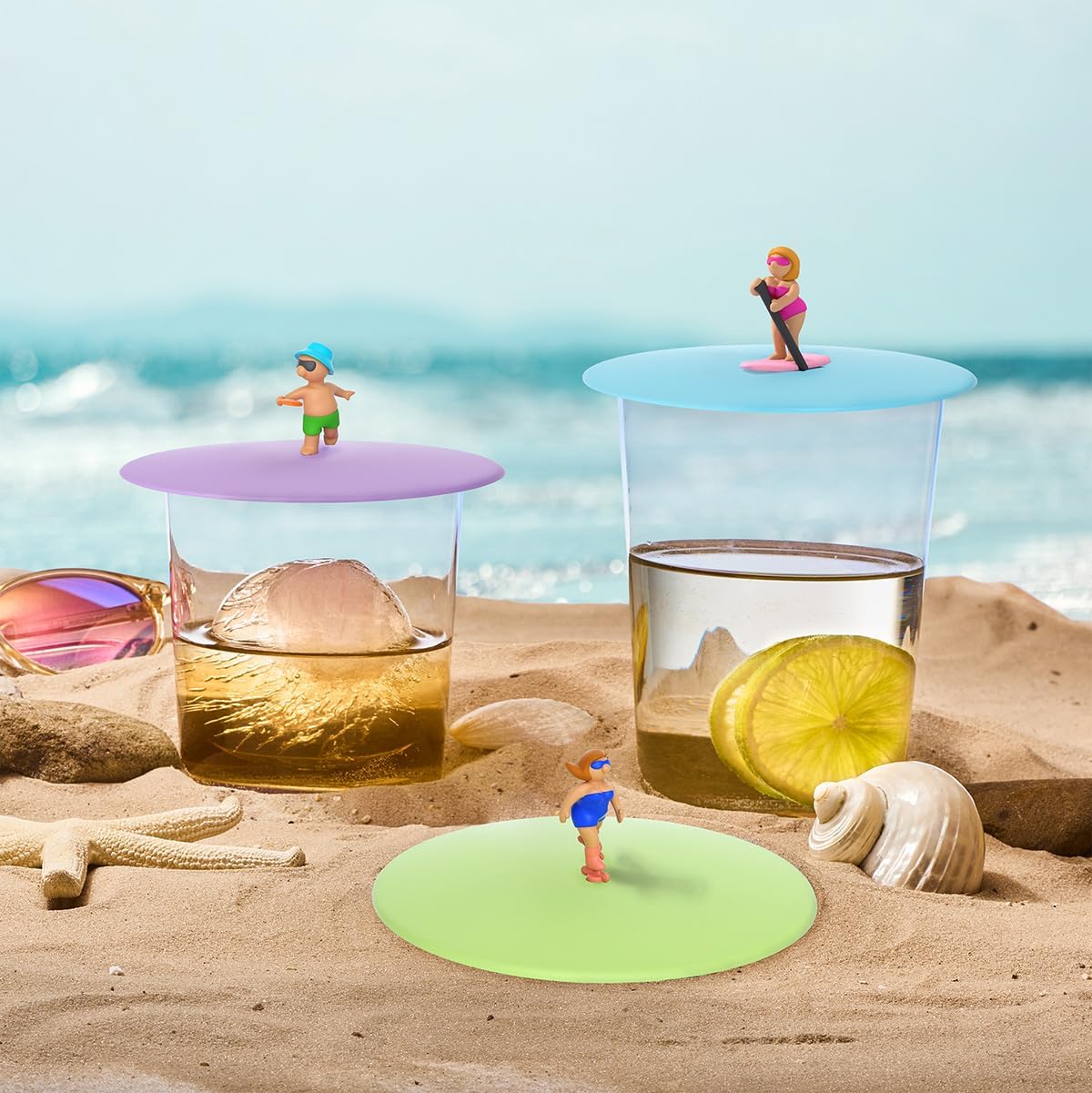 3-teiliges Glasabdeckungen-Set, Summer Fun