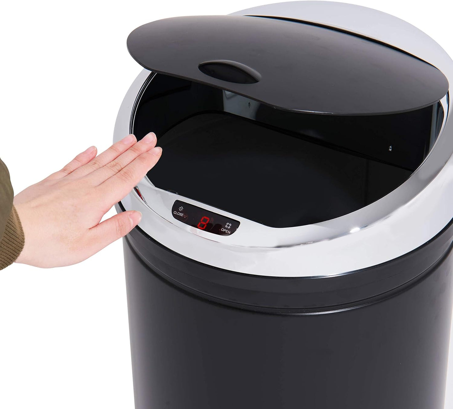 Mülleimer mit Sensor und LED-Funktionsanzeige, 30 Liter Schwarz