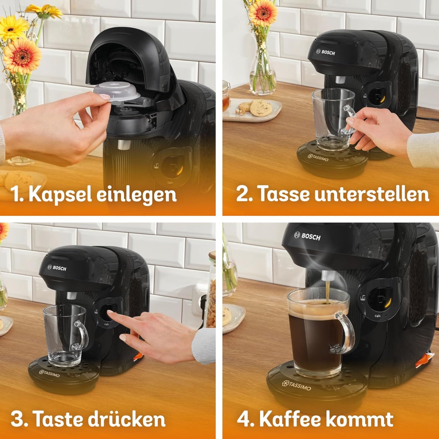 Tassimo Style Kapselmaschine, Schwarz