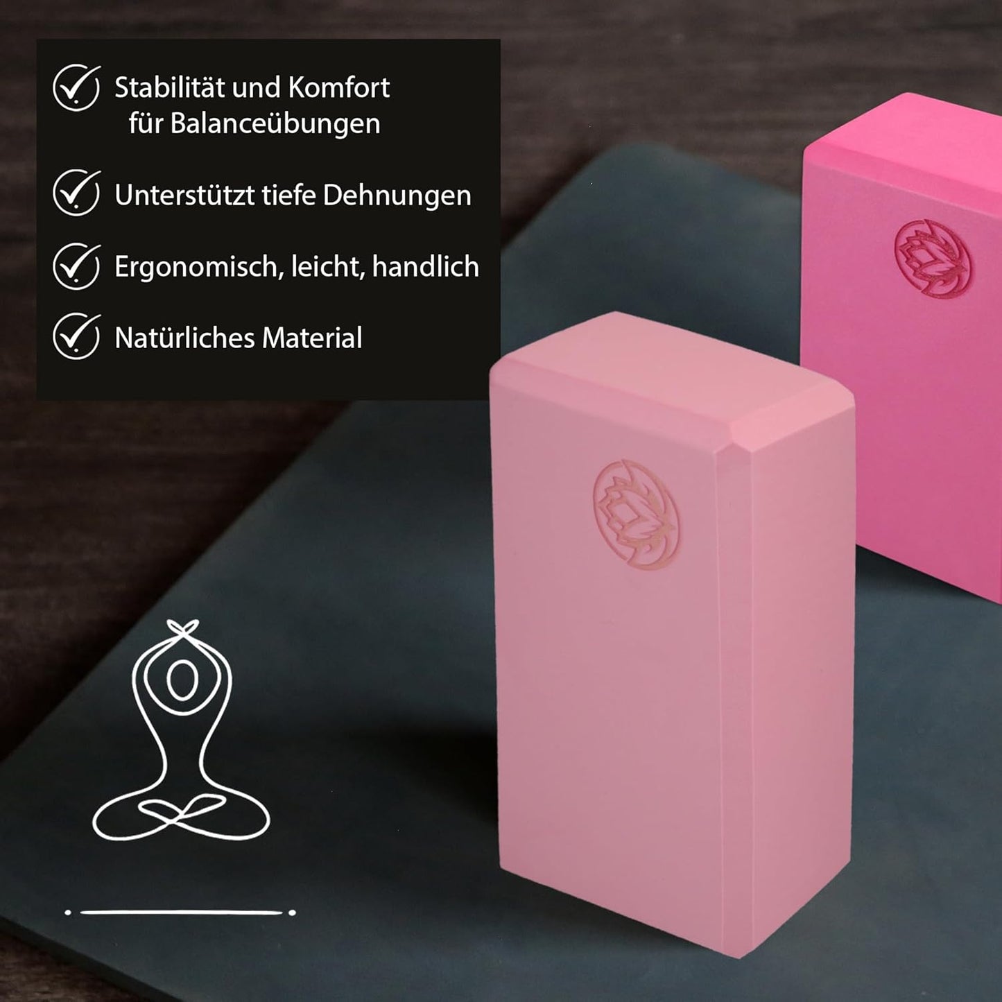 4er-Set Yogablöcke, 4 Stück
