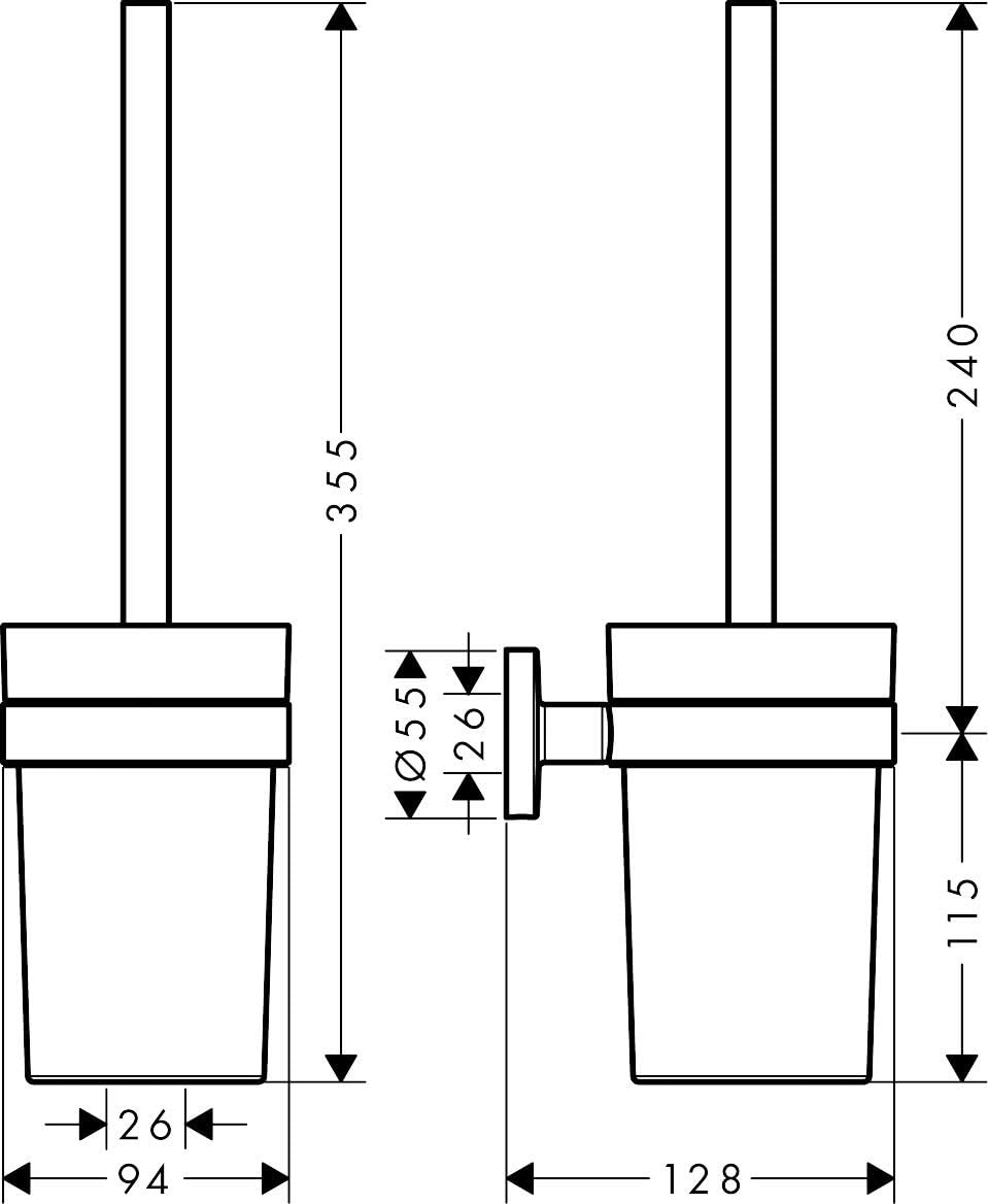 Logis Universal Toilettenbürste mit Wandhalterung, WC Bürstenhalter