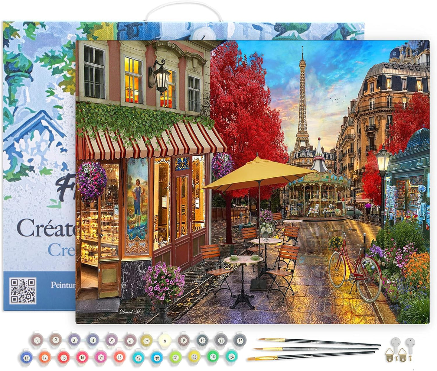 Malen nach Zahlen Set Veranda in Paris, Veranda in Paris 40x50cm Mit Rahmen (bereits gespannt)