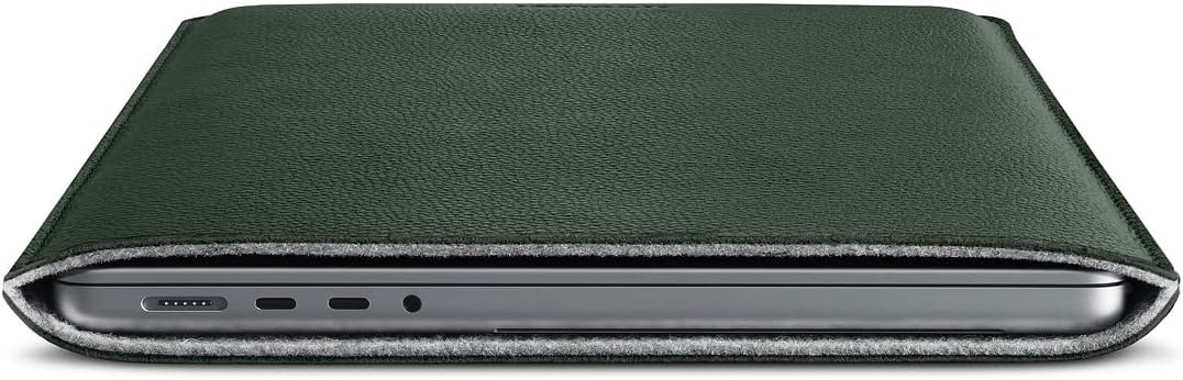 Schutzhülle für MacBook Pro 14 Zoll aus Leder, MacBook Pro 14 Grün