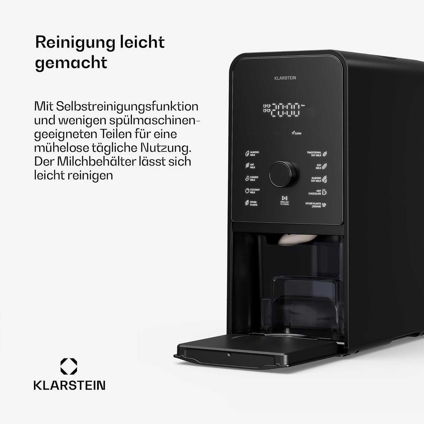 Marcia Touch Pflanzenmilchbereiter mit 12 Programmen, Schwarz | 6 Klingen