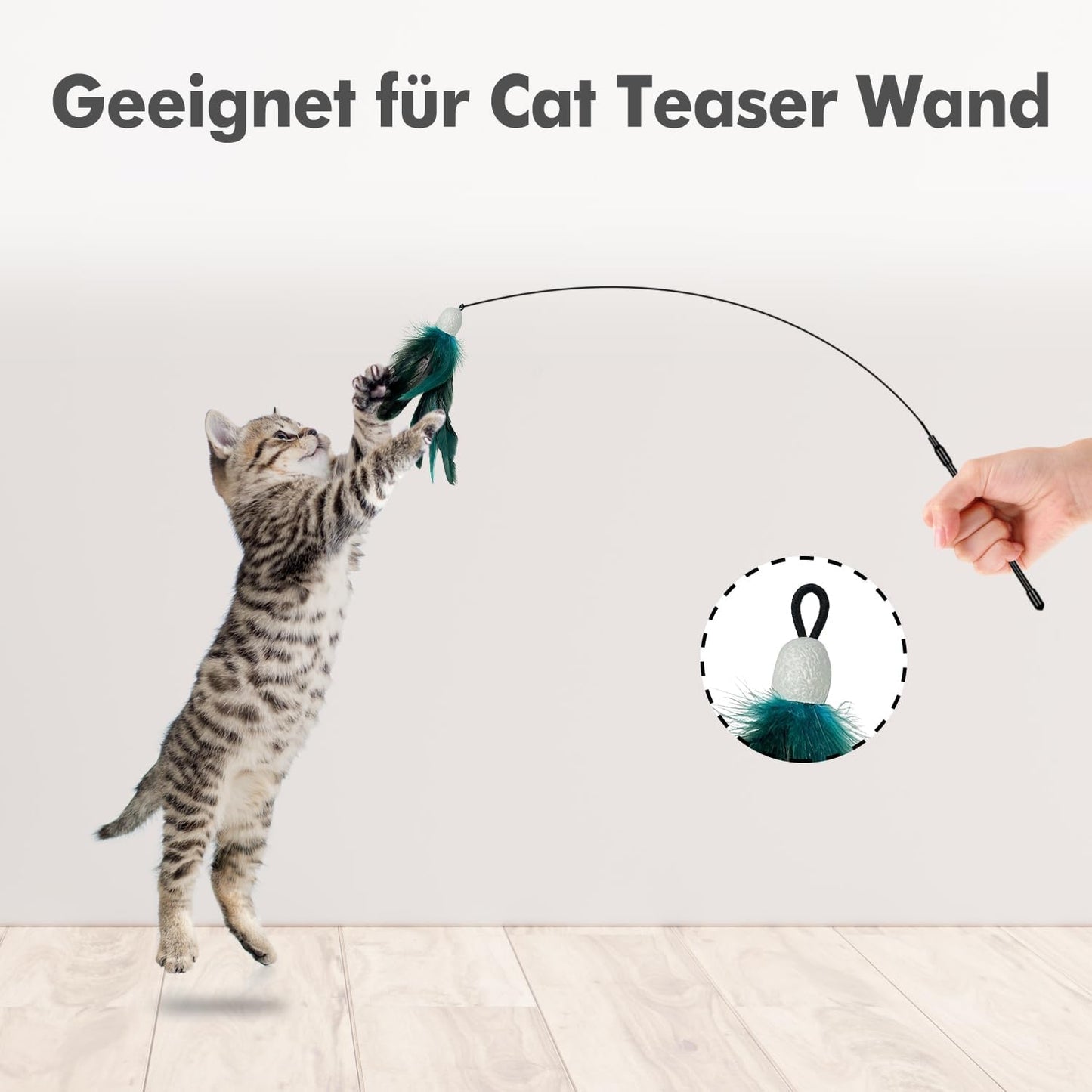 7-teiliger Katzenstabaufsatz für Katzenspielzeug, Y- 7 Teiliges Zubehör