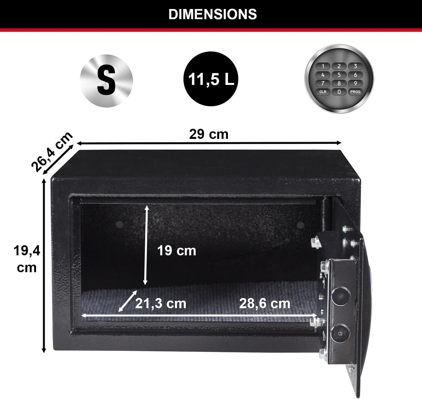 Möbeltresor mit elektronischem Kombinationsschloss X041ml, 11L + Kombination