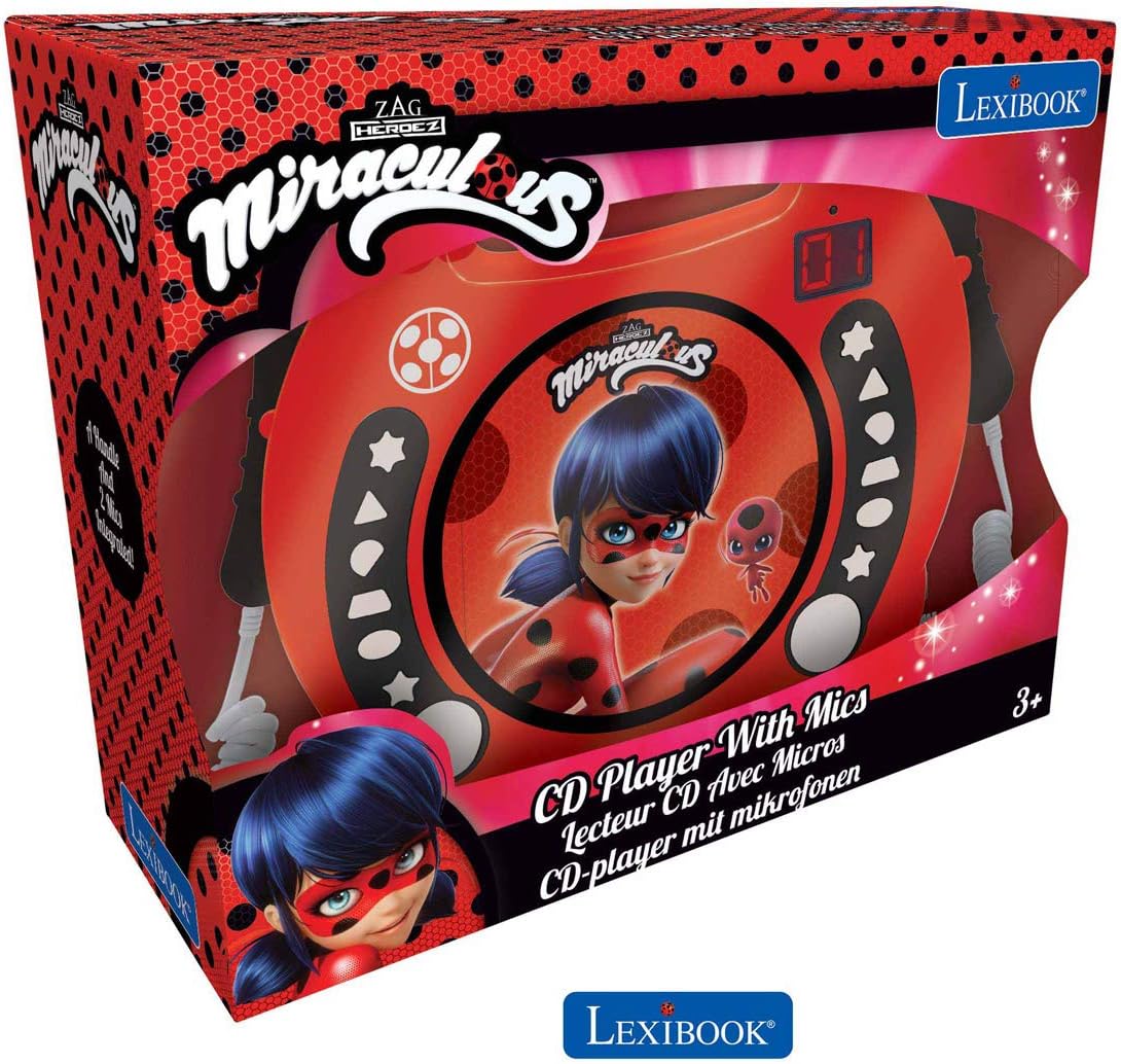 Tragbarer CD-Spieler Miraculous mit Mikrofonen und Karaoke-Funktion, Miraculous