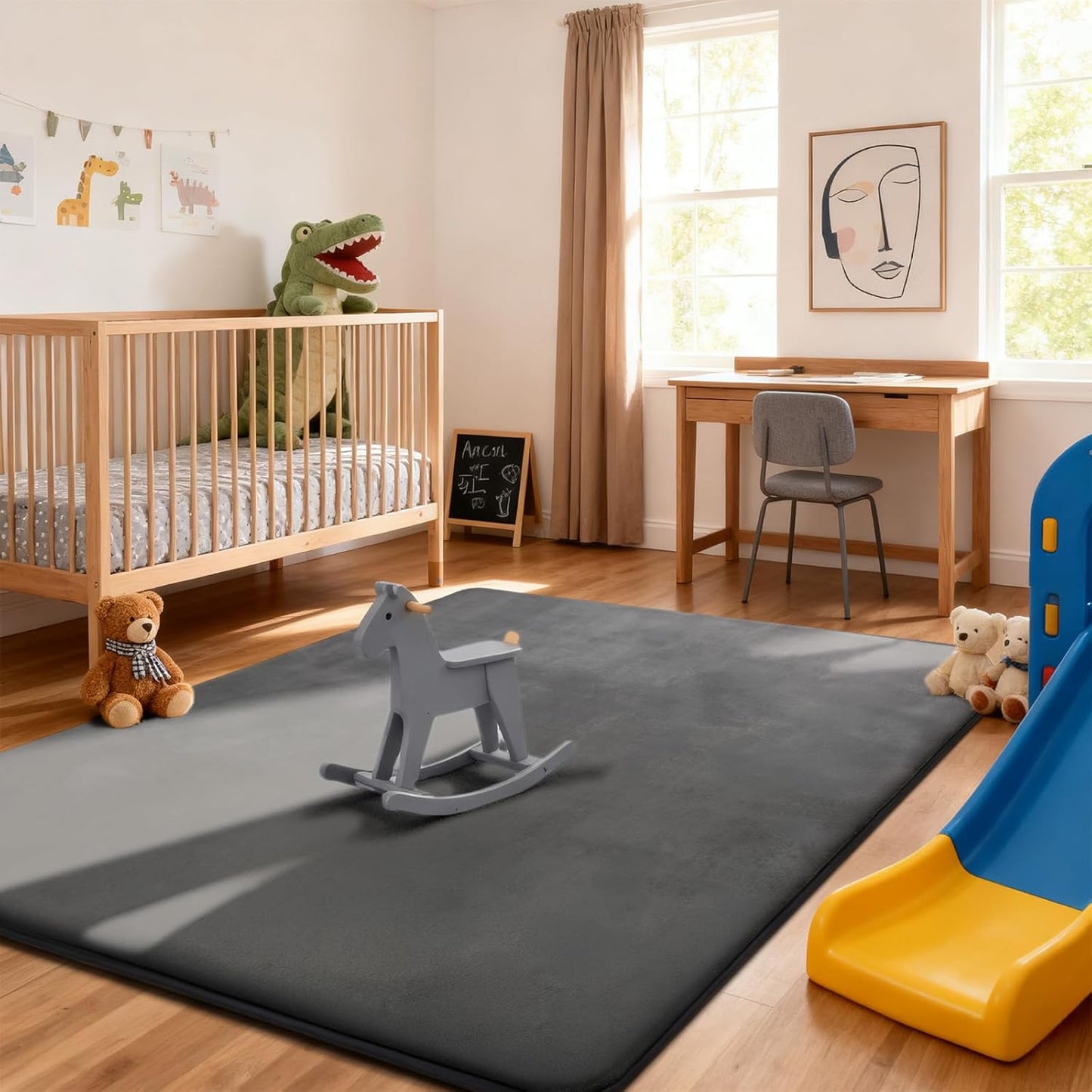 Krabbelmatte Baby, Dunkelgrau 150cmx200cm