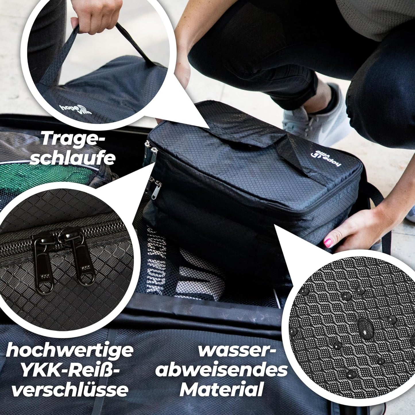 Reise-Organizer für Damen, Schwarz