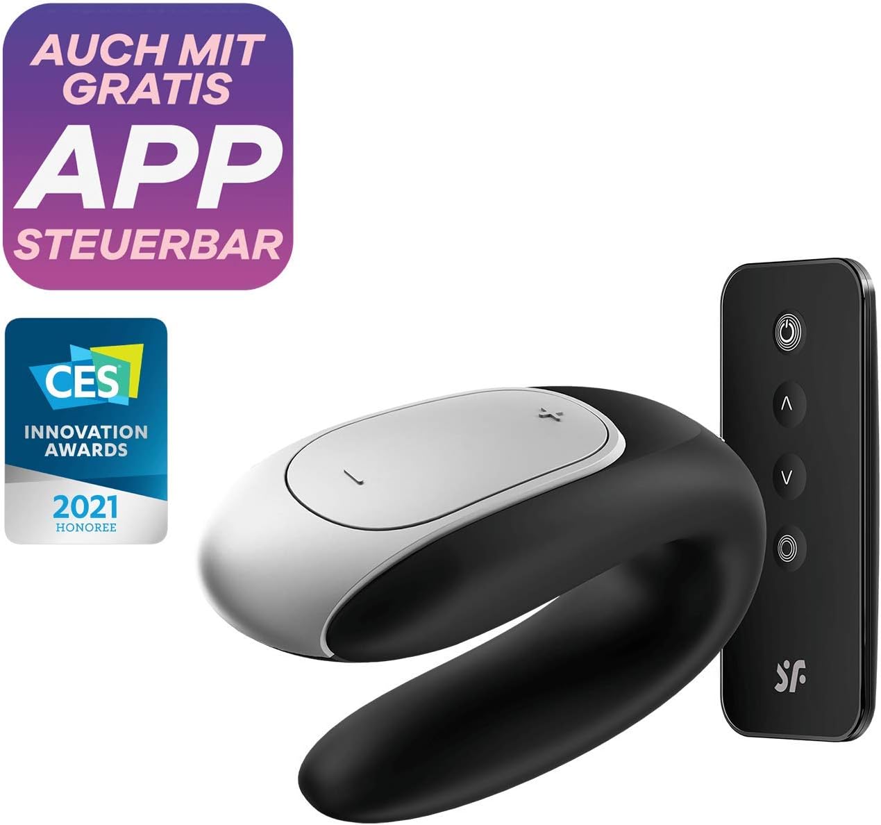 Double Fun Partner Vibrator, Schwarz 1 Stück (1er Pack)