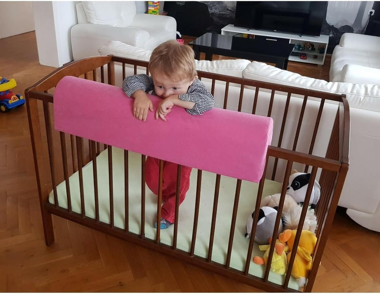 Bettkantenschutz für Kinderbetten, 100cm Rosa