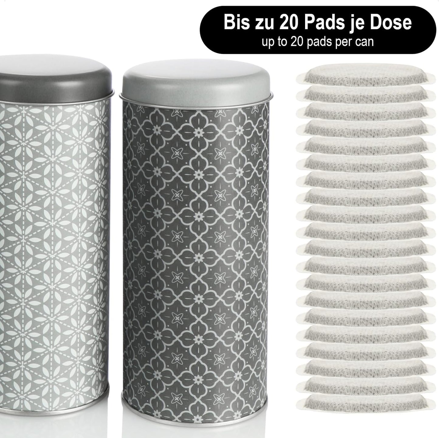 3-teiliges Kaffeepaddosen-Set im Vintage-Design, 3 Stück - Blumen Ornamente