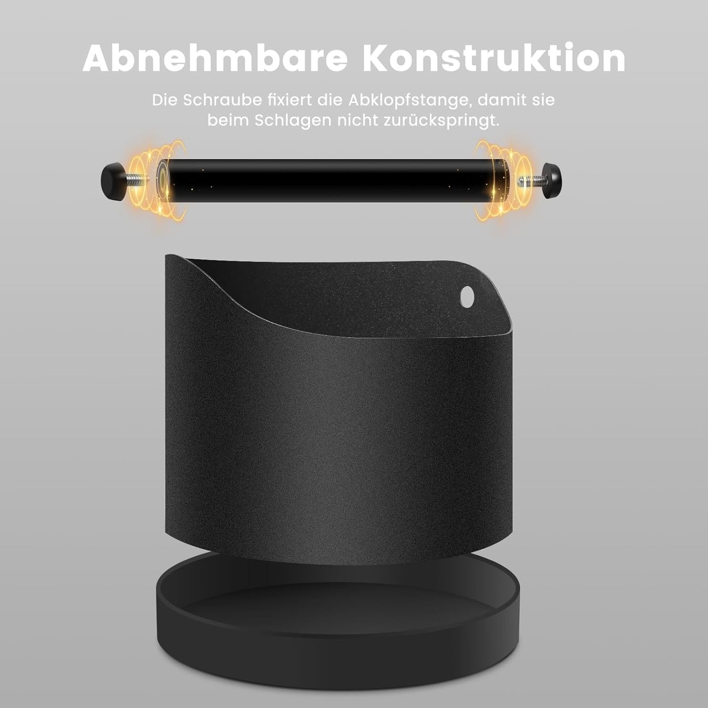 Abklopfbehälter für Siebträgermaschinen, Schwarz