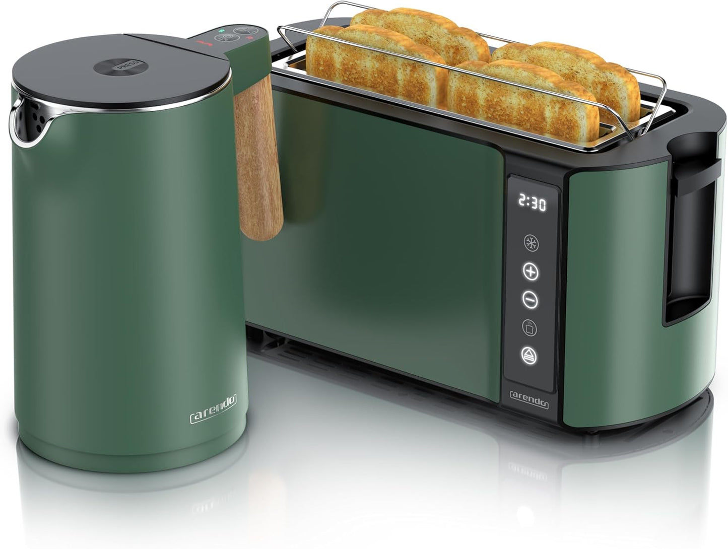 Frühstücksset: Wasserkocher & Toaster mit LED Display