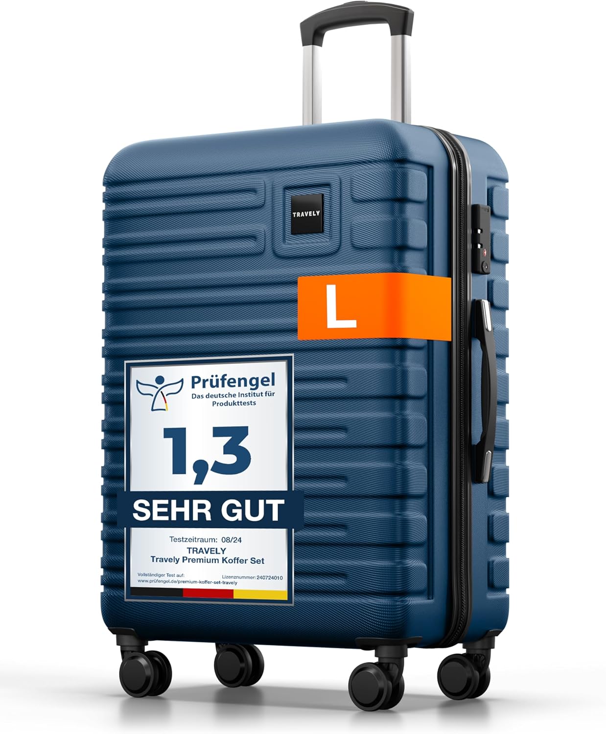 Robuster Hartschalenkoffer, L Tiefseeblau