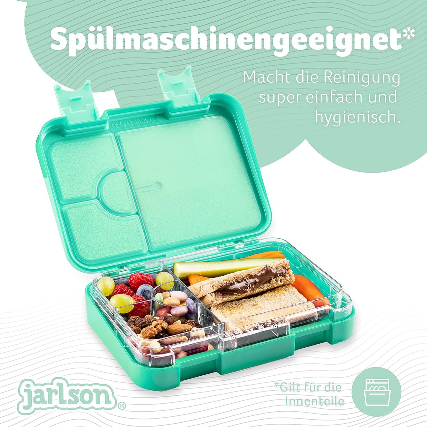 Auslaufsichere Bento Lunchbox mit Trennfächern Toni, Meerjungfrau 2.0