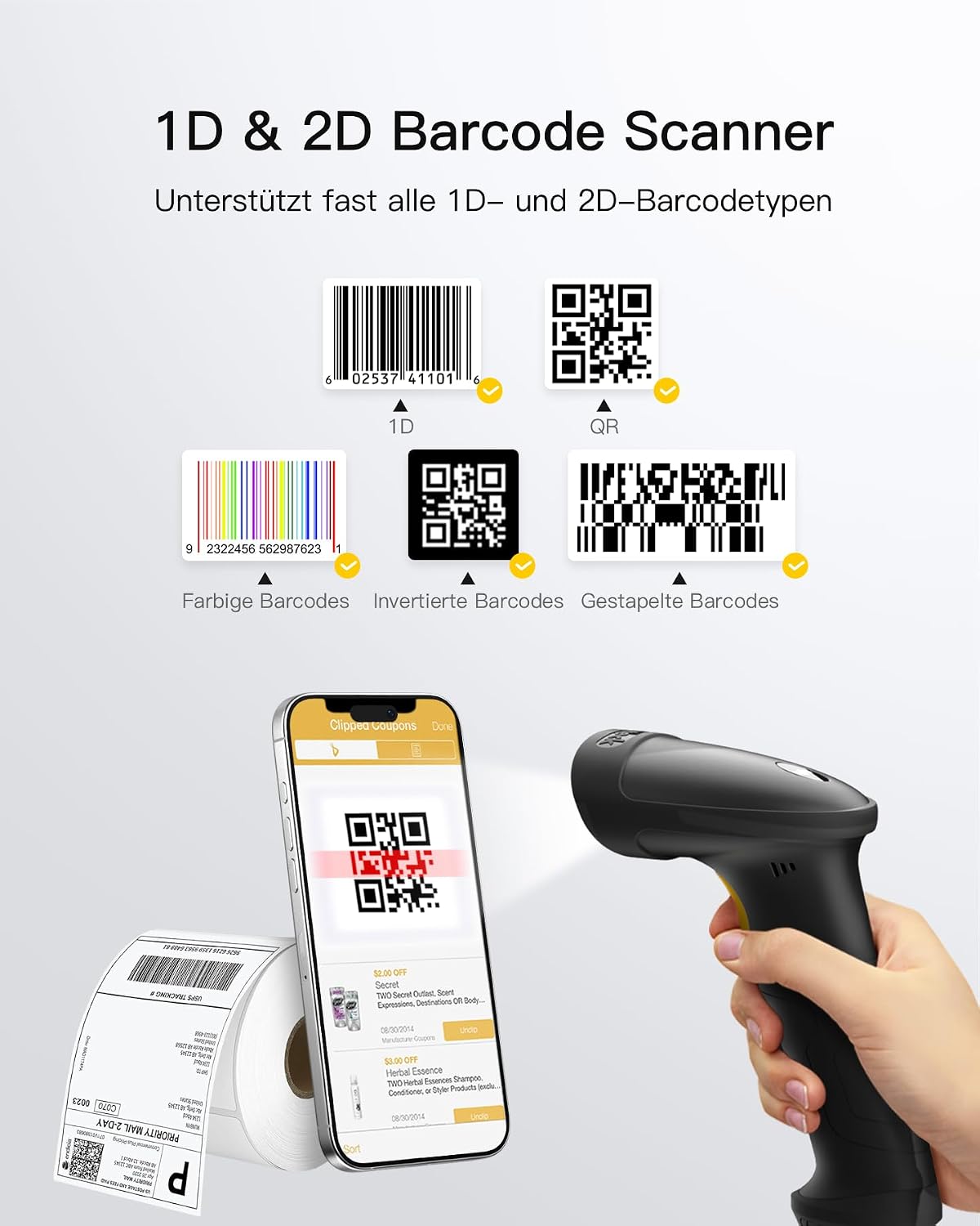 Hyper A60 Barcode Scanner 1D, 2D, QR