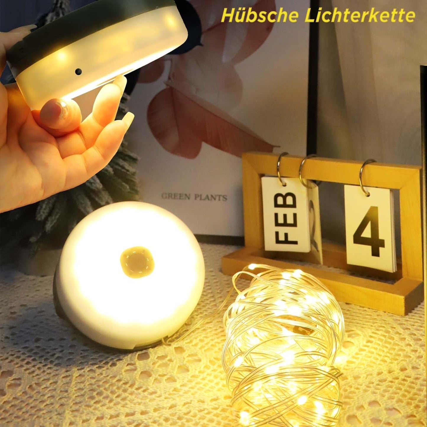 Solar-Camping-Lichterkette, Warmweiss-3000k