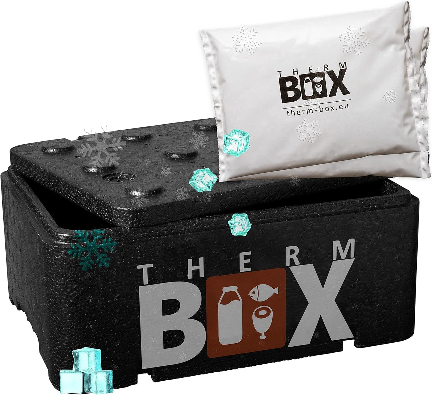 Thermobox mit Kühlakkus, 12L | 2 x Kühlakku | 39x29x17cm