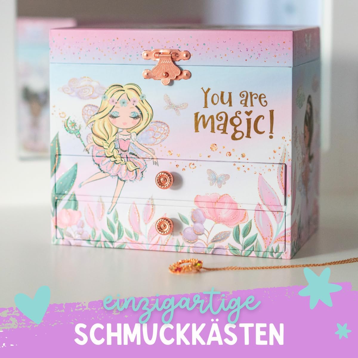 Schmuckkästchen für Mädchen, Feen Prinzessin