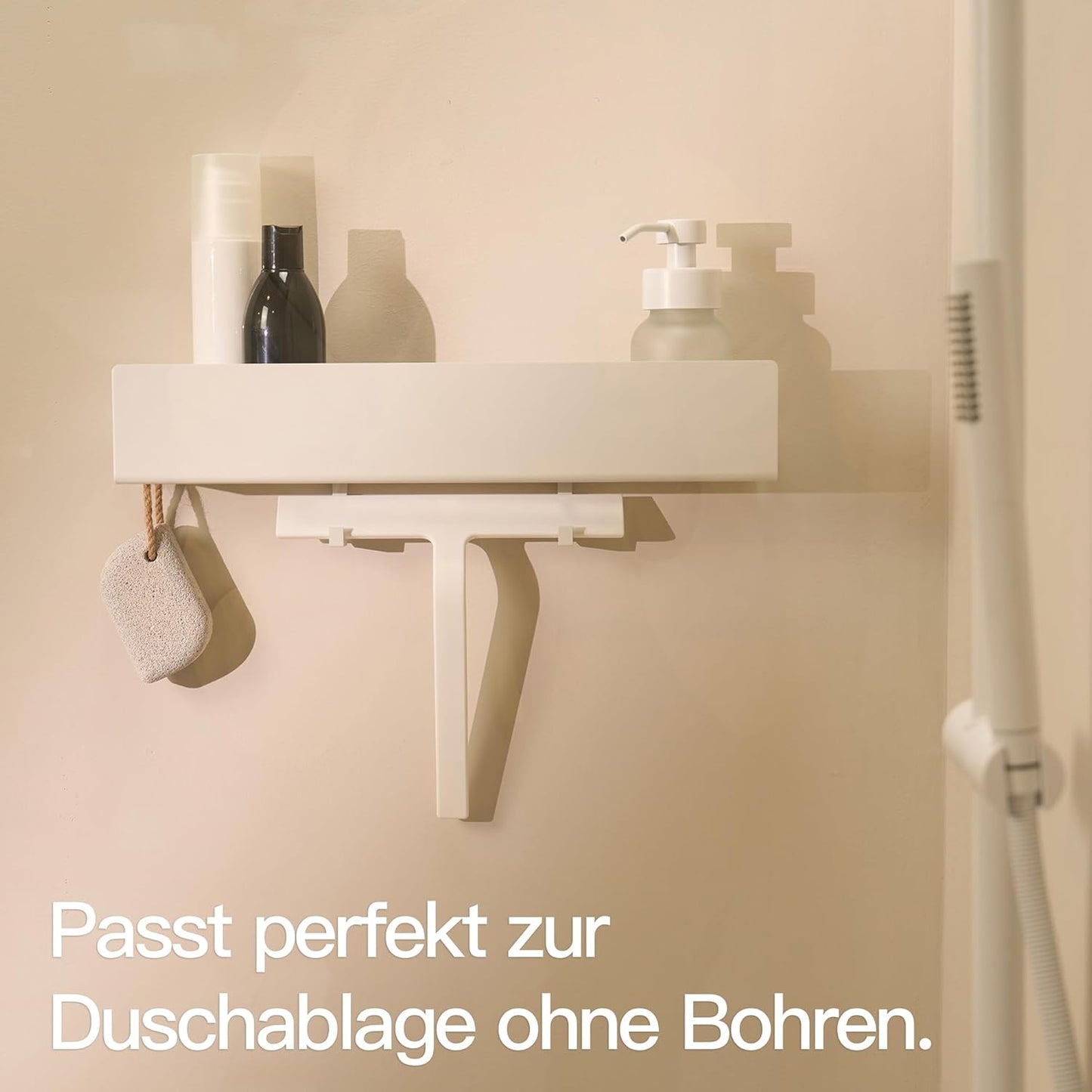 Duschabzieher ohne Bohren, Weiss 23 cm