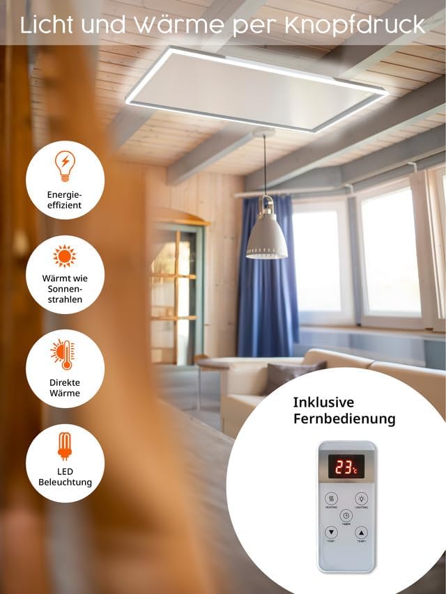 LED-Infrarotheizung für die Decke, 800 W Led Deckenheizung + Fernbedienung