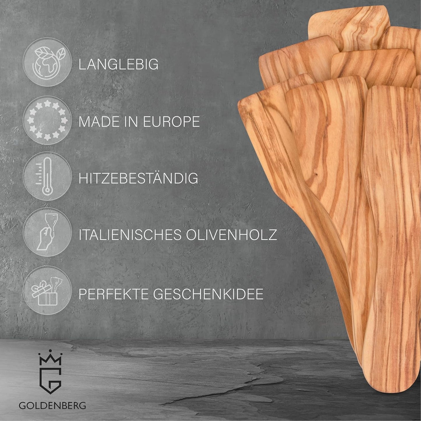 10er-Set Raclette-Schaber aus Olivenholz, 10er Set